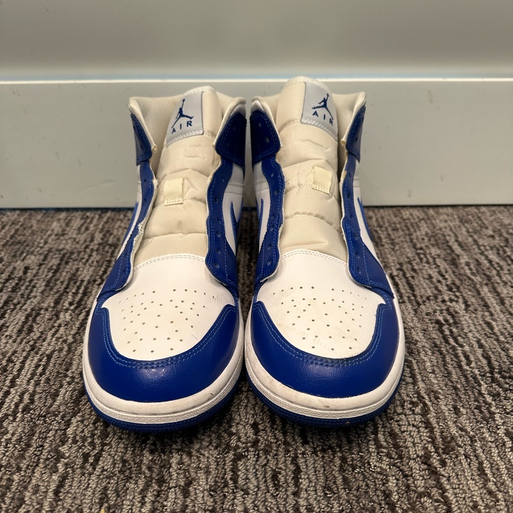 Jordan Blue and White High-Top Sneakers